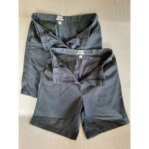 L.L. Bean Women sz 14 Bundle Original Fit Pockets‎ Cotton Navy Blue Chino Shorts